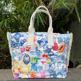 Radiant Garden On Ink Beach / Tote Bag