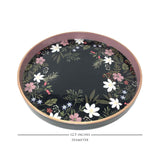 Midnight Blooms Enamel Round Tray