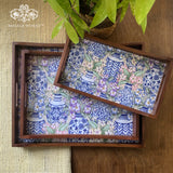 Blue Pottery Tray Set