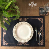 Slate Black Grunge Fabric Table mats (last set of 3)