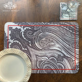 B&W Paisley Laminated Tablemat
