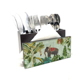 Tropical Elephant Cutlery Stand with Tissue Paper Holder