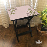 Art Nouveau Pink Lotus Folding Table