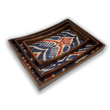 Indigo Rhythm Ikat Tray Set