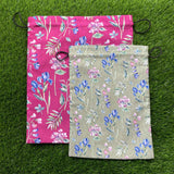 Fuchsia Blossom Drawstring Pouches