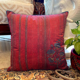 Red Embroidered Cushion Cover