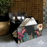 Midnight Foliage Cutlery Stand with Tissue Paper Holder