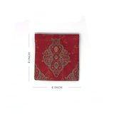 Ornate Mughal Boota Rust Gift Pouch - Mini