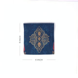 Ornate Mughal Boota Deep Blue Gift Pouch - Mini