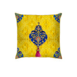 Yellow Bandhani Embroidered Cushion Cover Small Last 2 Piece